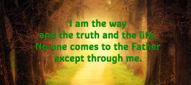 I am the way and the truth and the life. No one comes to the Father except through me.